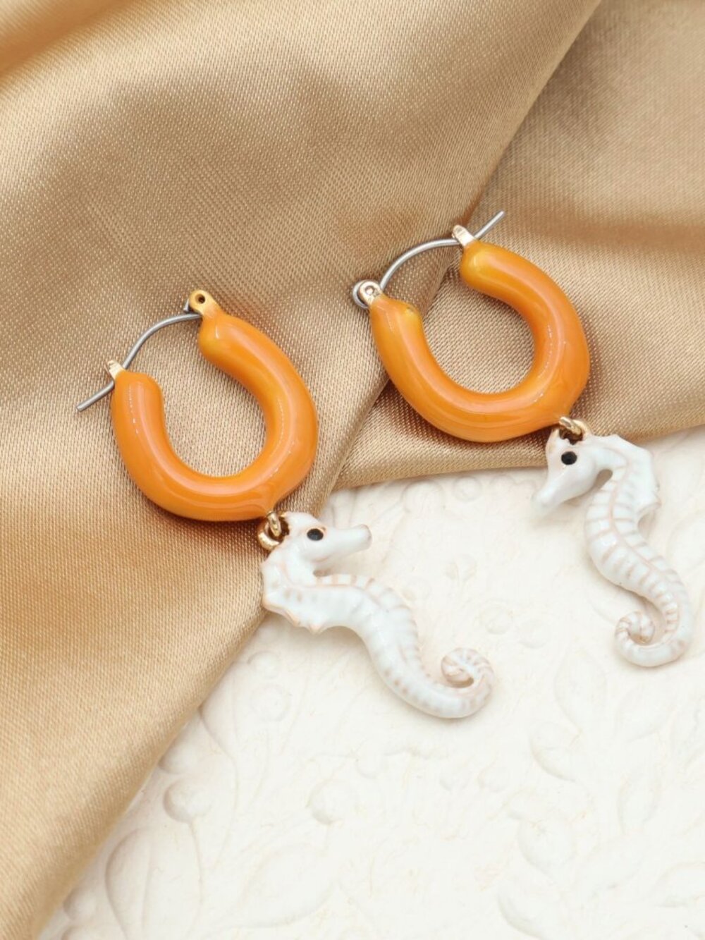 Betsey Johnson Seahorse Hoop Earrings - Picture 2 of 2